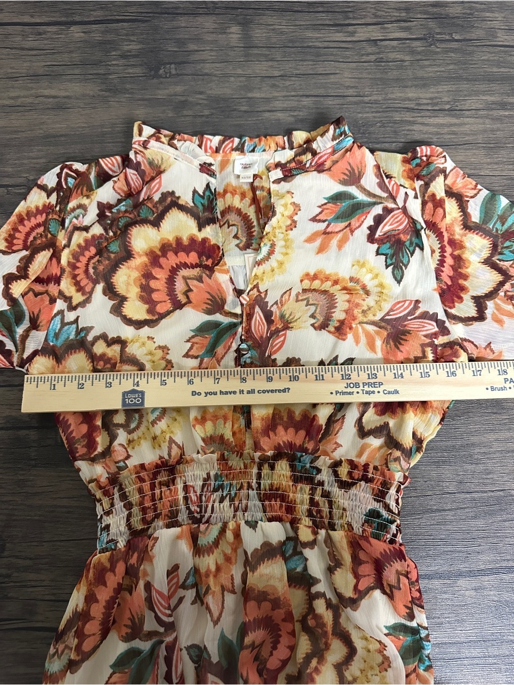 NWT Autres Filles Womens Ivory Floral Smocked Mini Dress X-Small - Picture 8 of 10